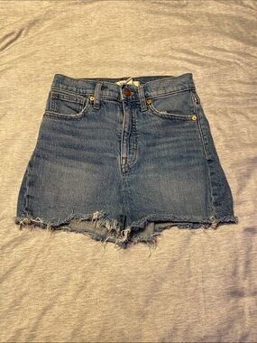Madewell High Rise Denim Shorts Cutoff  Frayed Hem - Size 24